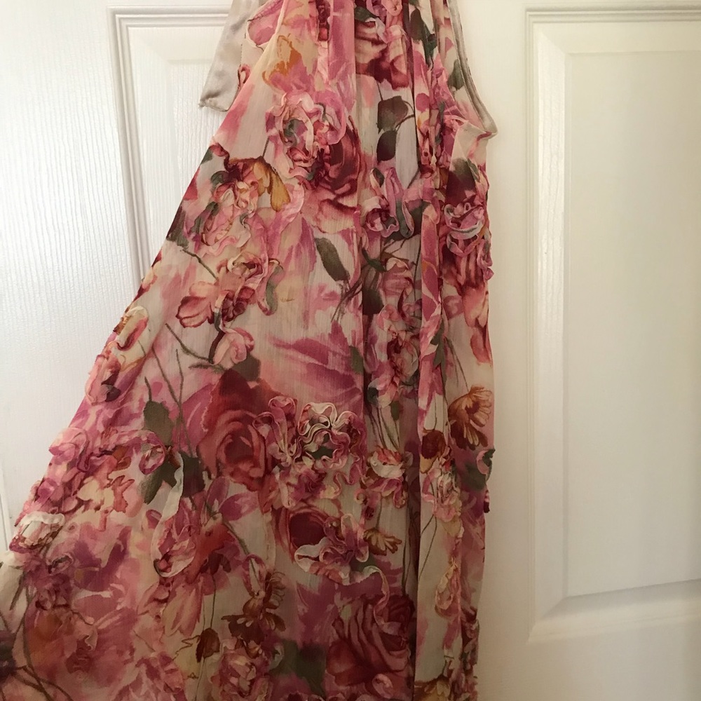3D FLORAL MESH DRESS